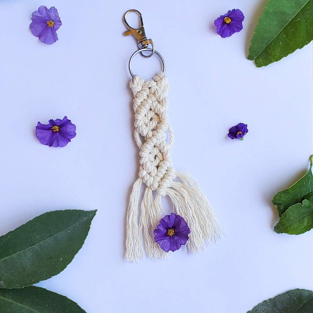 Boho Macrame Keychain Accessory Diaper Bag Charm